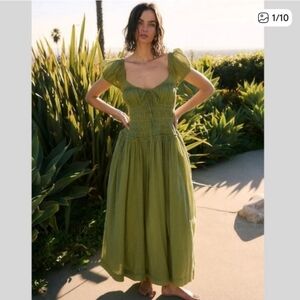 Free People Green Ankle Length Dress
